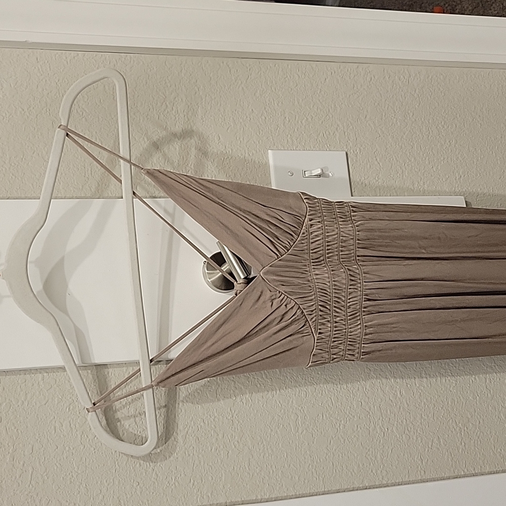 XS shimmer taupe maxi dress